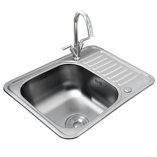 Havendro Inset Kitchen Stainless Steel Sink Rectangle Single Bowl W/ Drainer