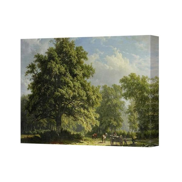Benjamin Tate Design Canvas Wall Art Landscape With Large Tree And Horse Drawn Carriage