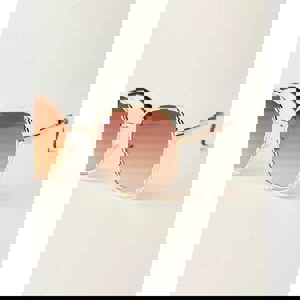 Blue Vanilla Gold Frame Oversized Sunglasses