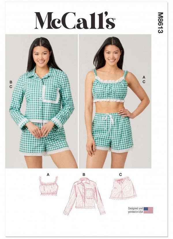 McCalls 8613 Paper Sewing Pattern – Women's Pyjamas, Size XS-XXL, Easy