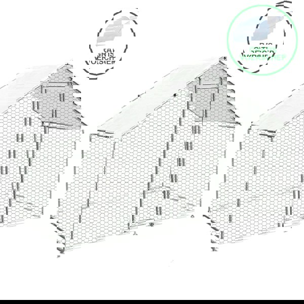 Spacious 3m x 2m x 2m chicken run with a sturdy hexagonal wire mesh, featuring a weather-resistant roof and a secure entrance door