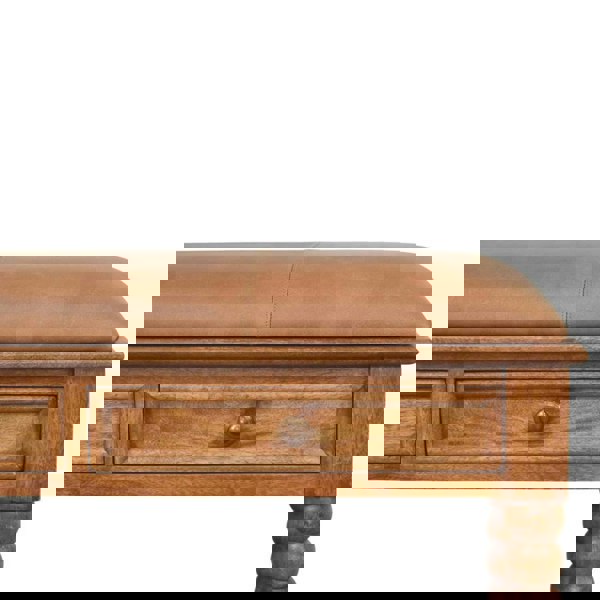 Artisan Furniture Solid Wood Leather Spindle Bench