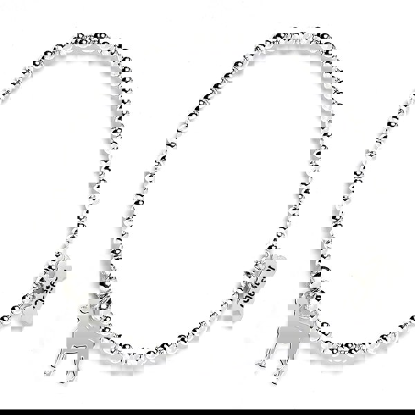 Boxer Silhouette Silver Ball Bead Bracelet - Personalised - MYLEE London