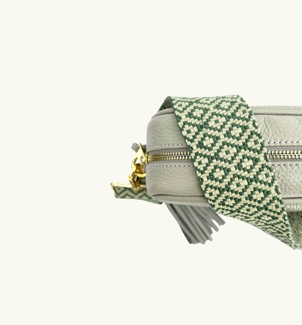 Apatchy London Pistachio Cross-Stitch Bag Strap