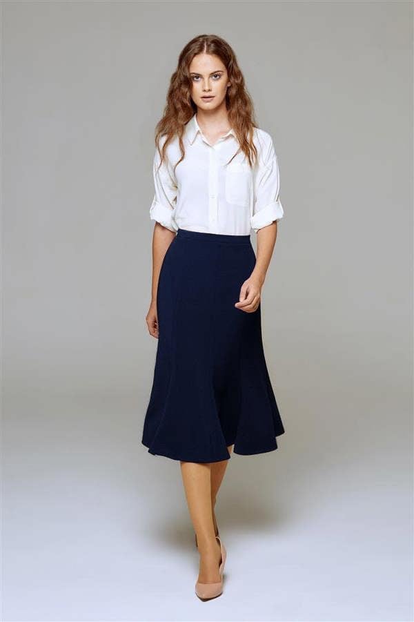 Rumour London Lucy midi skirt in navy