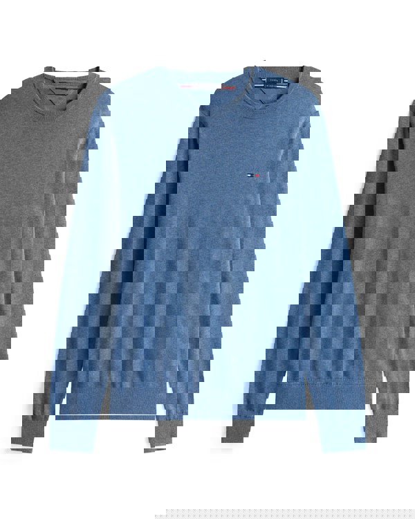 Tommy Hilfiger Essential Cotton Crew Neck Mens Sweatshirt - Petrol Blue Heather