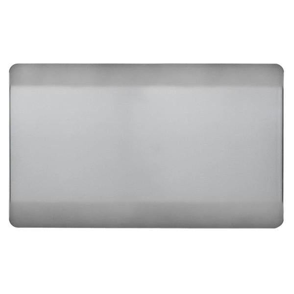 Trendi Switch Double Blanking Plate in Brushed Steel