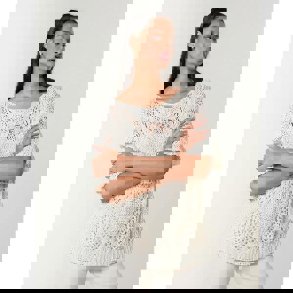 Blue Vanilla Cotton Crochet Knit Jumper