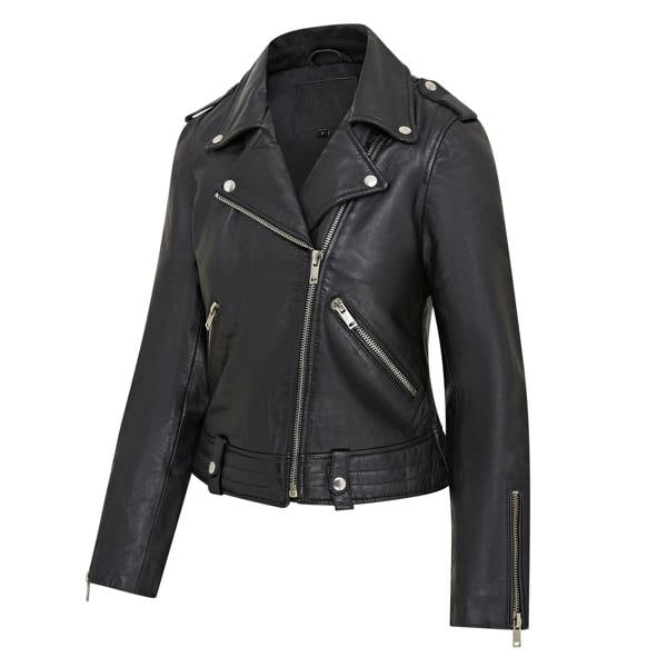 Infinity Leather Womens Black Leather Brando Jacket - Chennai