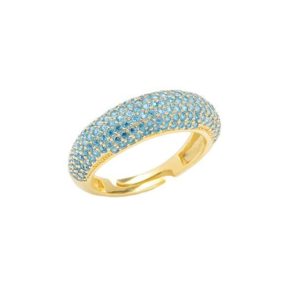 Spero London Turquoise Pave Sterling Silver Dome Ring