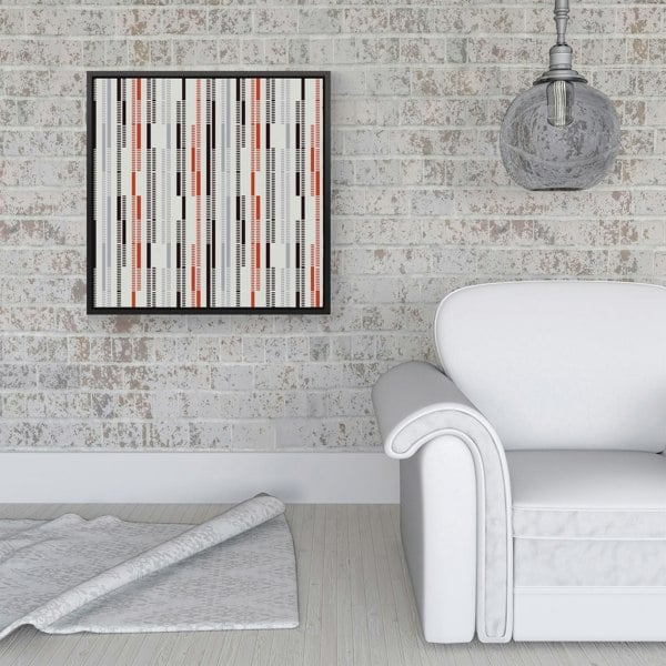 Warren Reed Dashed Stroke Pattern Framed Canvas