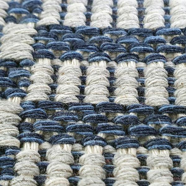 Viva Rugs Cotton Rug Braided Navy Blue Grey Cream Striped Washable Flat Weave Mat Small Extra Large Long Runner