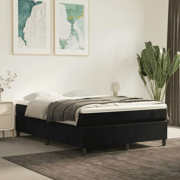 Berkfield Box Spring Bed Frame Black 135x190 cm 4FT6 Double Velvet