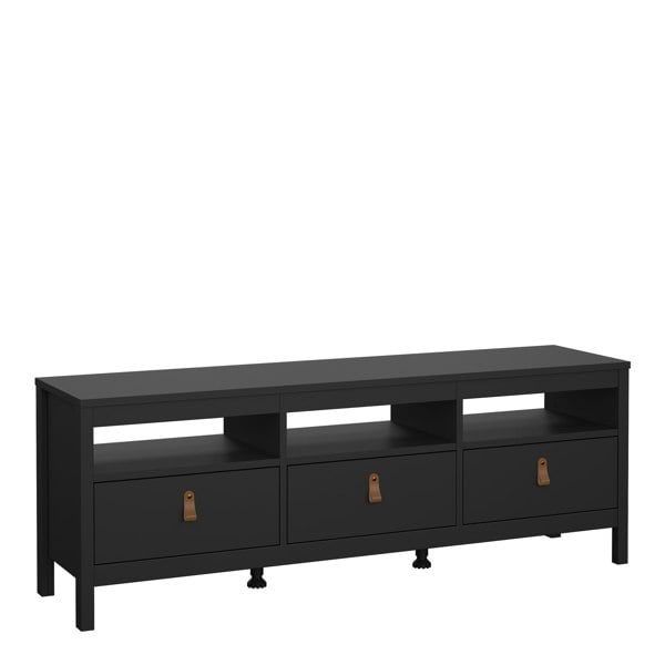 Furniture To Go Barcelona TV Unit 3 Drawers in Matt Black