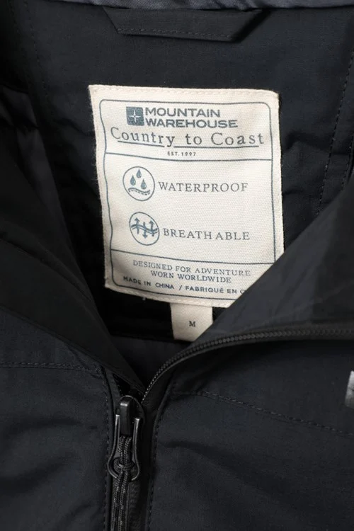 Mountain Warehouse Mens Traverse Hybrid Waterproof Jacket - Black