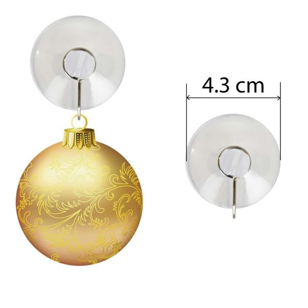 43mm Clear Suction Cup Hooks, Pack of 6 for Bathrooms, Kitchens and Smooth Surfaces image 9