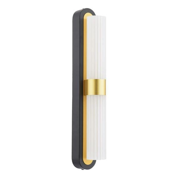 Pagazzi Lighting Kira 2-Light Black and Brass Wall Light
