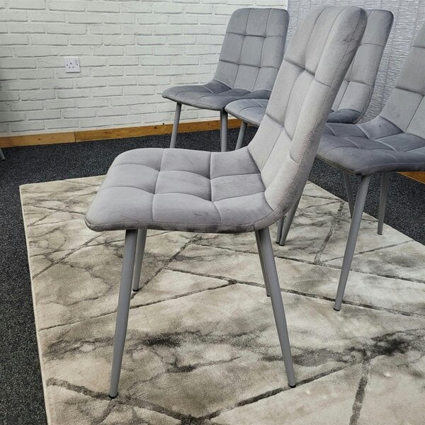 Kosy Koala Dining Chairs Set of 4 Grey Velvet Kitchen Chairs