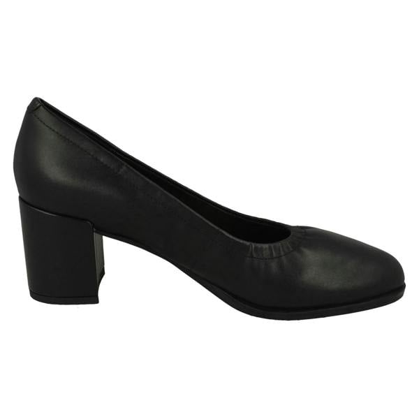 Clarks Ladies Clarks Slip On Block Heeled Court Shoes Freva55 Court