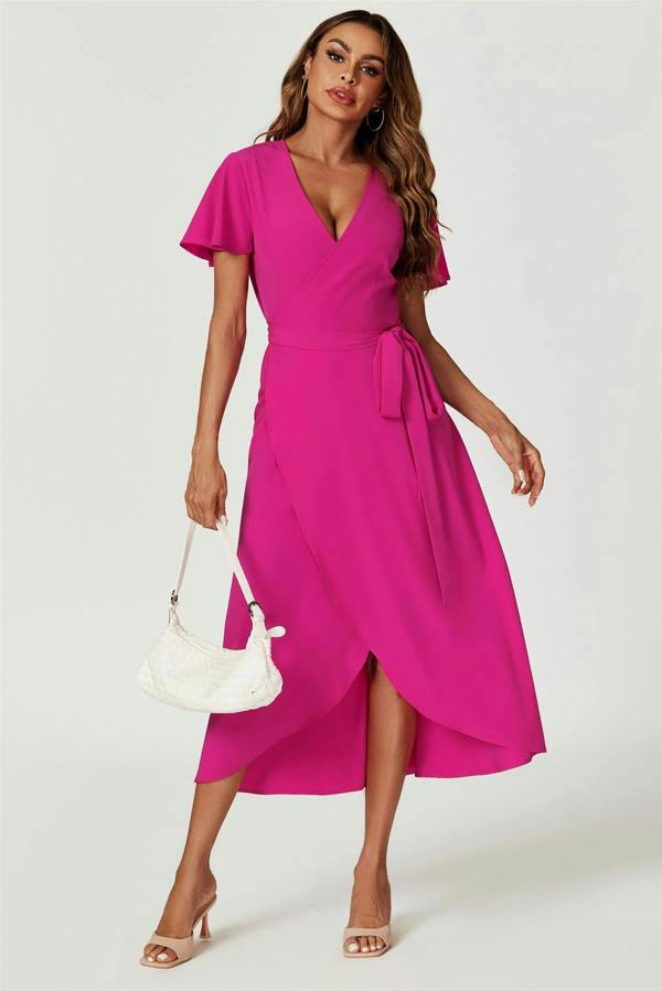 FS Collection Wrap Dress In Magenta