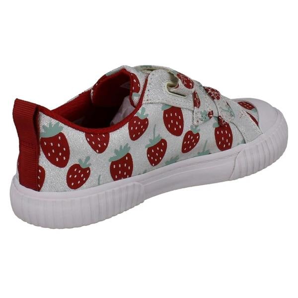 Clarks Girls Clarks Canvas Metallic Strawberry Design Shoes Foxing Fraise