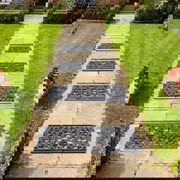 Nicoman Victorian Style Eco-Friendly Rubber Step Mat - Grey - Indoor Outdoor