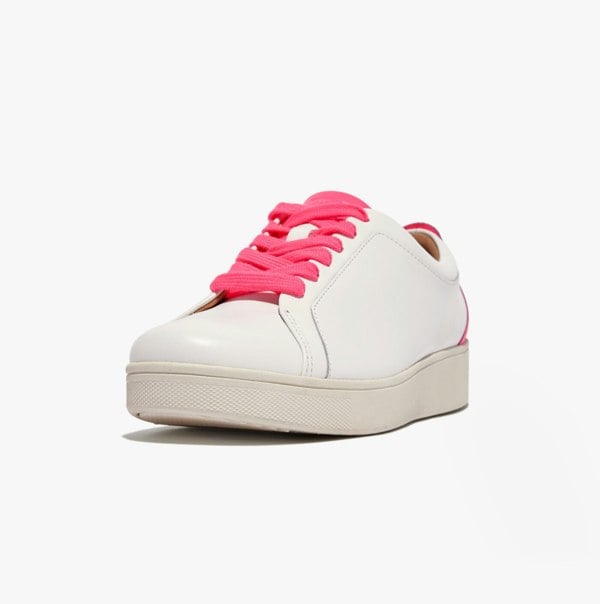 FitFlop RALLY NEON-POP Womens Trainers Urban White/Pop Pink