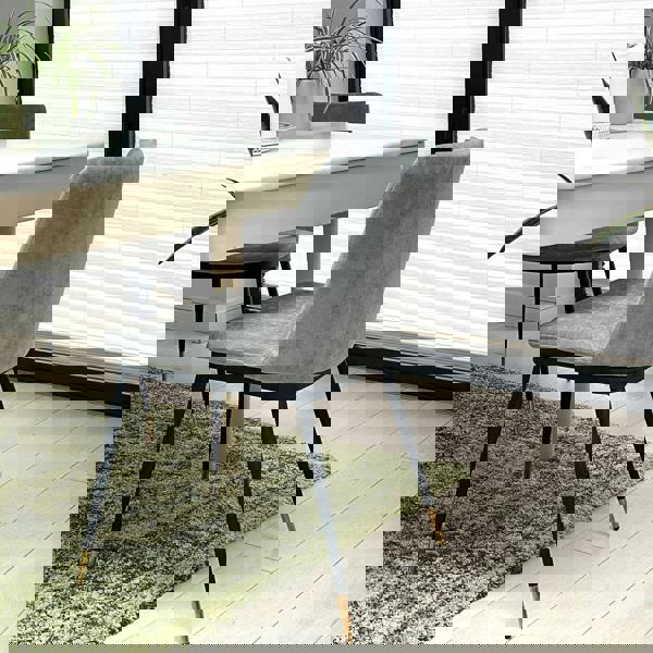 TRL Furniture Eclipse Luxe Chair – with Black Legs and Gold-Tipped Legs (Set of 2)