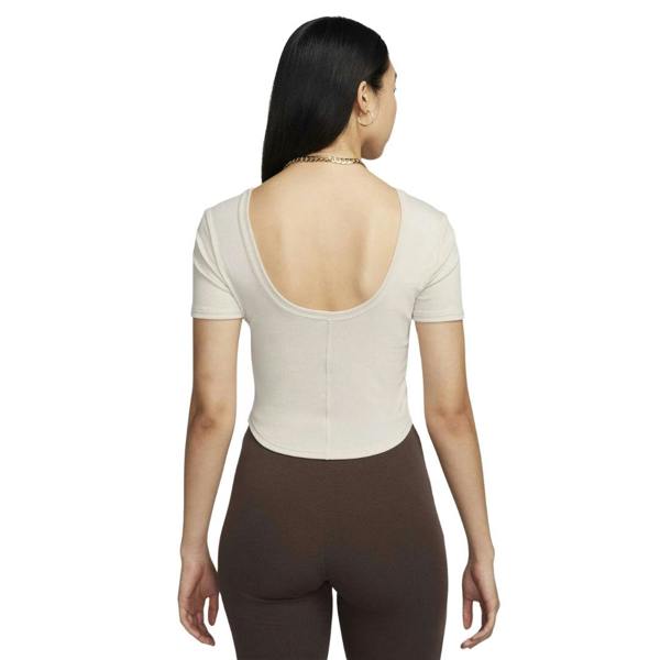 Nike Women's Tight Scoop-Back Mini-Rib Light Orewood Brown Top XS
