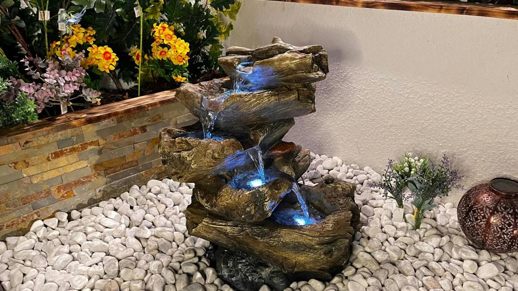 Tranquillity Water Features 5 Tier Wood Cascade Woodland Water Feature