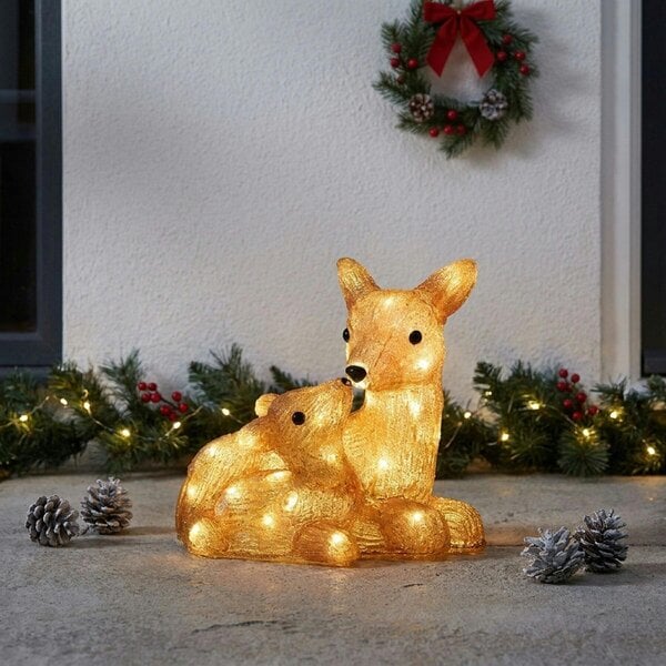 Garden Greatness Ice Doe and Fawn LED Decoration