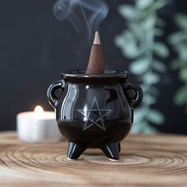 Serano Pentagram Cauldron Ceramic Incense Holder