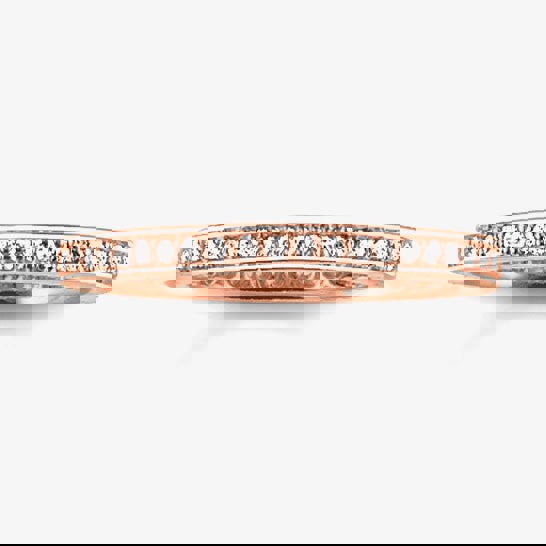 THOMAS SABO Rose Gold Plated Medium Clear Cubic Zirconia Narrow Eternity Ring TR1983-416-14
