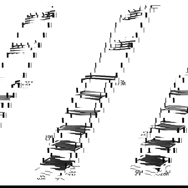 Living and Home 5-Tier Shoe Rack Garment Rack with Coat Hanger 60*175cm