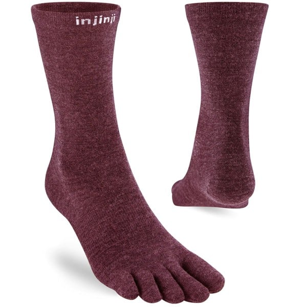 Injinji Merino Wool Liner Toe Socks (INJ-MLIN) - Garnet Red