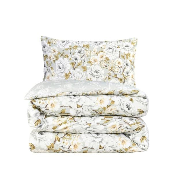 Smart Living Luxury Soft Reversible Elegant Blooms Complete Bedding Set - Green