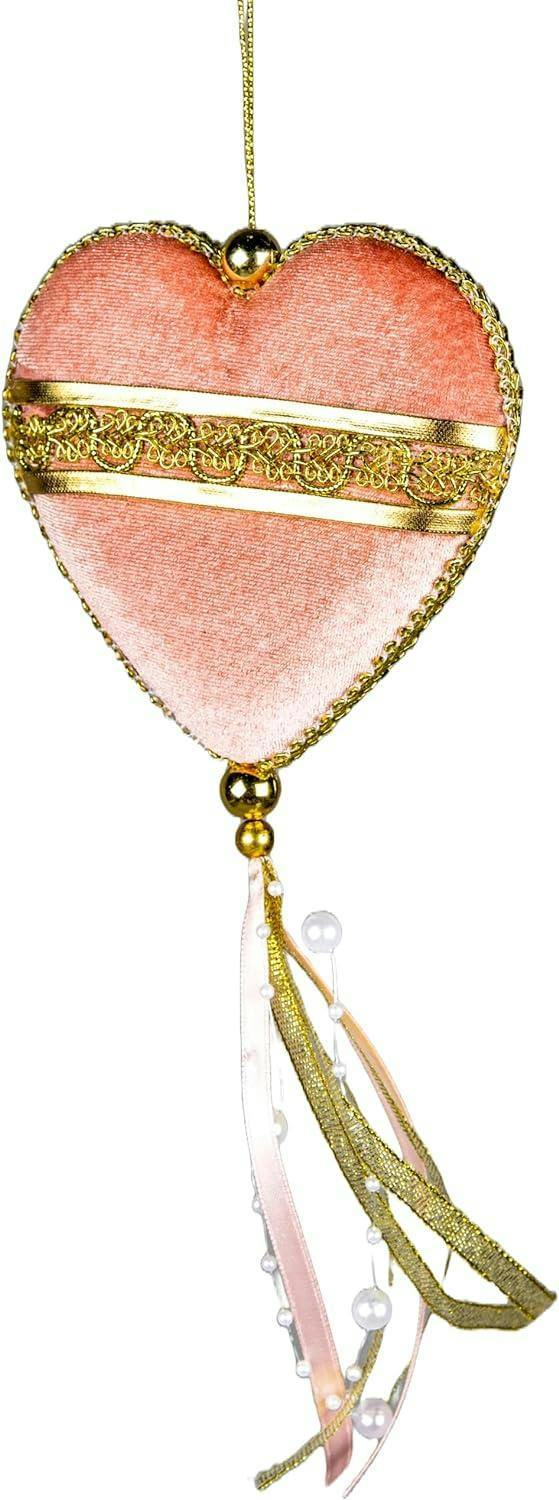 11x26cm Pink Heart Hanging Christmas Decorations, 3 Pack, Festive Decorative Ornaments image 3