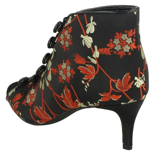 Anne Michelle Ladies Anne Michelle Mid Heel Button & Hook Boot Sandals