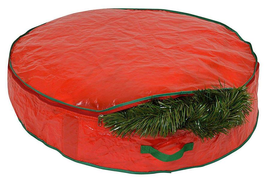 Shatchi Size options Christmas Wreath and Garland Storage Bag, Heavy-Duty Polypropylene with Carry Handles - 156940-WREATH-STORAGE-BAG-60X20CM