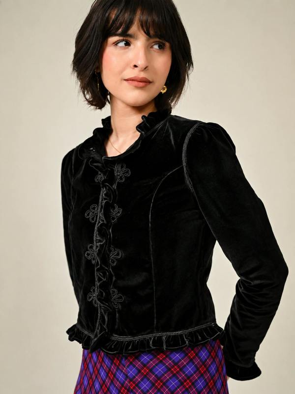 Rose & Nancy Adeline Velvet Military Jacket