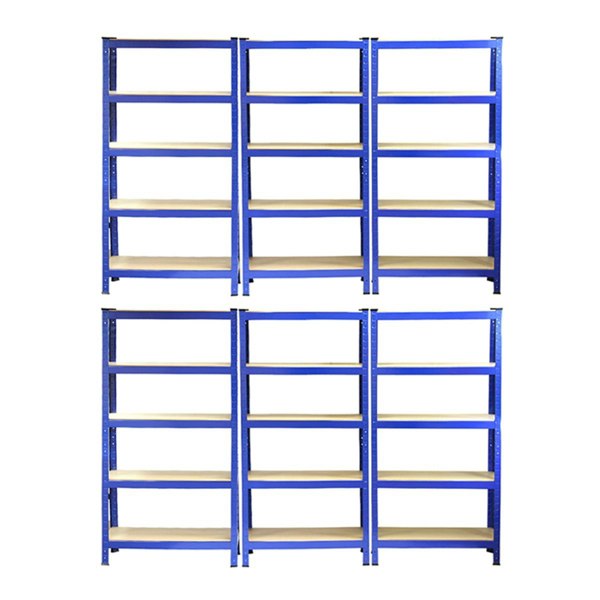 Monster Racking T-Rax Heavy Duty Shelving Units Blue - 75cm W, 30cm D (Set of 6)