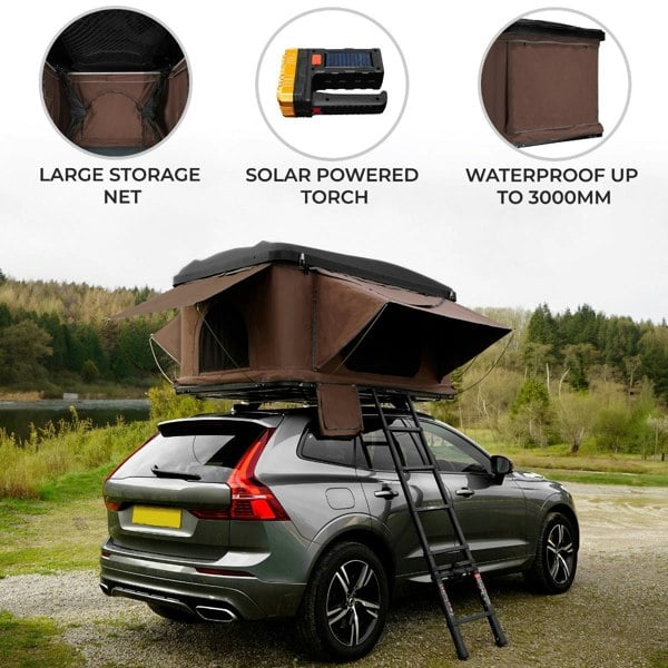 Monstershop 2-3 Person Car Roof Tent - Brown