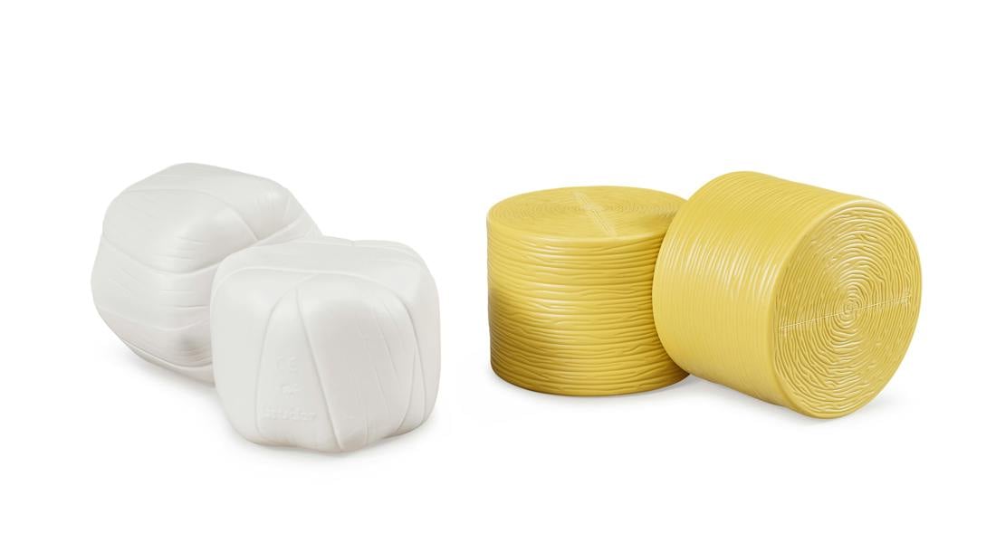 Bruder Accessories 4 round hay bales (2 pcs. sorted white ochre) Bale Handling Accessory Set