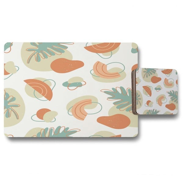 Benjamin Tate Design line art and botanical elements (Placemat & Coaster Set)
