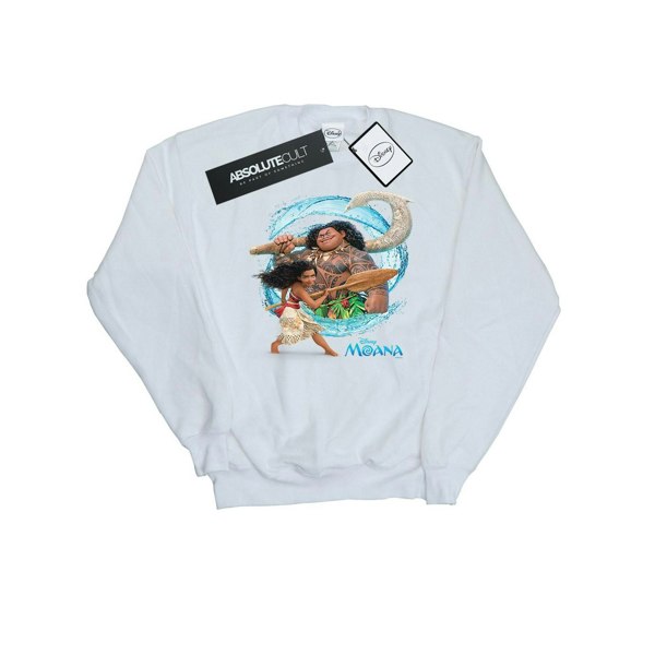 Disney Girls Moana And Maui Wave Sweatshirt - White