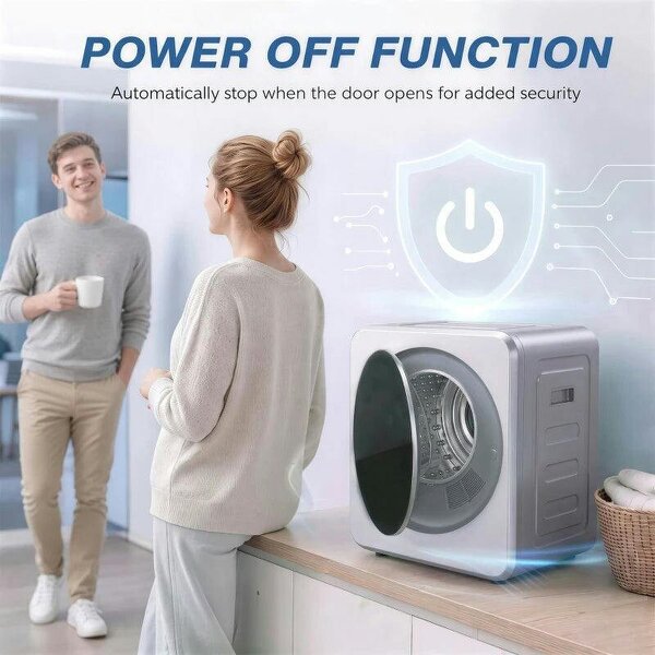 Vented Tumble Dryer, 4 kg Front Tumble Dryer with Stainless Steel Tub, 800W Compact Freestanding, Silver