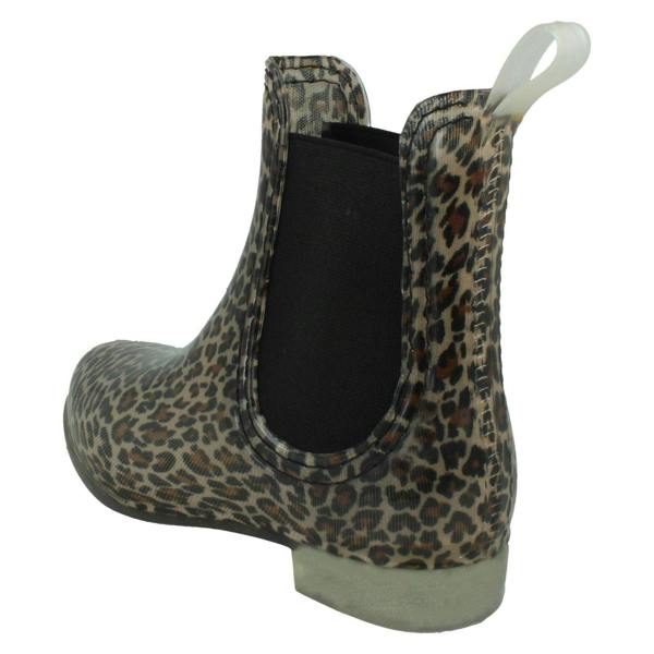 Spot On Girls Spot On Leopard Print Ankle Welly X1263#G