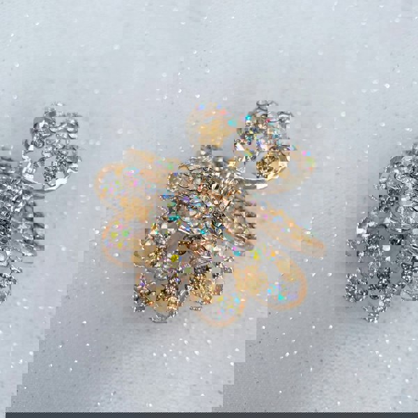 rose gold hair clip claw gold crystal