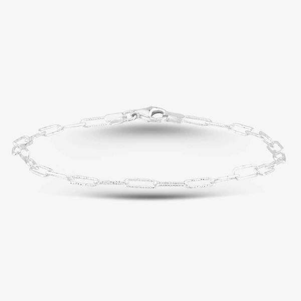 T. H. Baker Sterling Silver 7.5 Inch Diamond Cut Paper Chain Bracelet 8.26.0491