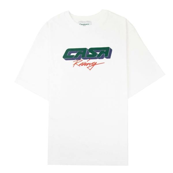 Casablanca 3D Printed Oversized T-Shirt Casa Racing White